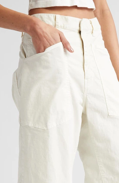 Shop Nili Lotan Shon Stretch Cotton Pants In Eggshell