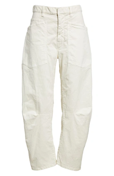 Shop Nili Lotan Shon Stretch Cotton Pants In Eggshell