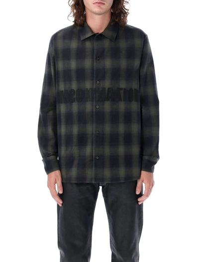 Shop Alyx 1017  9sm Graphic Flannel Shirt In Military Green