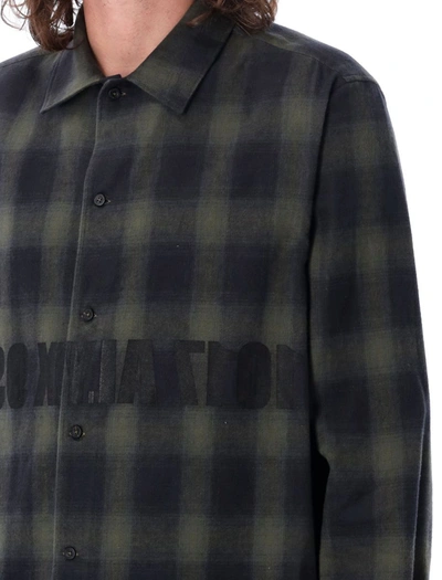 Shop Alyx 1017  9sm Graphic Flannel Shirt In Military Green