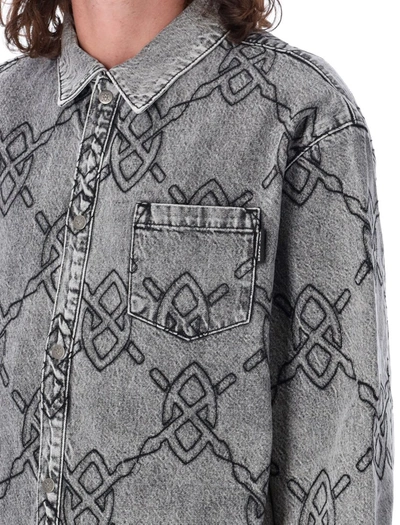 Shop Daily Paper Monogram Shirt In Mid Grey