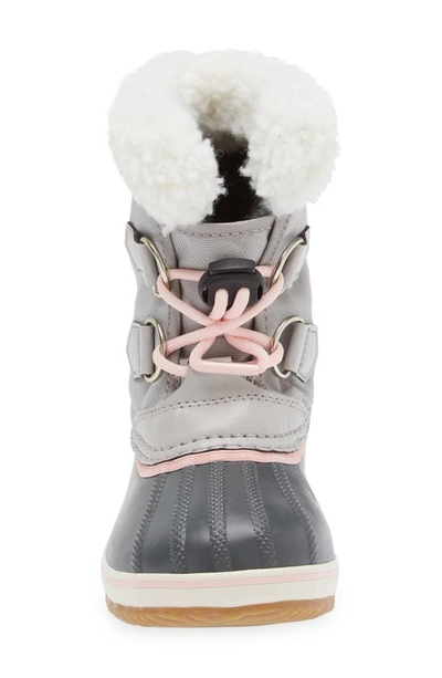 Shop Sorel Kids' Yoot Pac Waterproof Snow Boot In Dove/gum 2