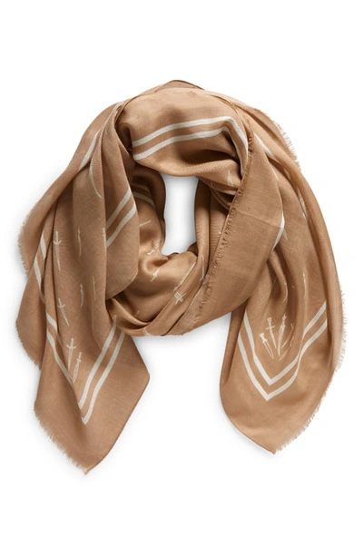 Rag & Bone Dagger Print Scarf In Camel