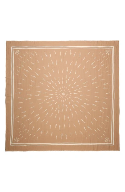 Rag & Bone Dagger Print Scarf In Camel