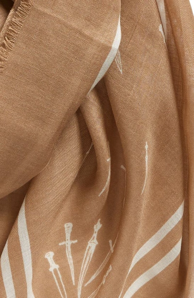 Rag & Bone Dagger Print Scarf In Camel