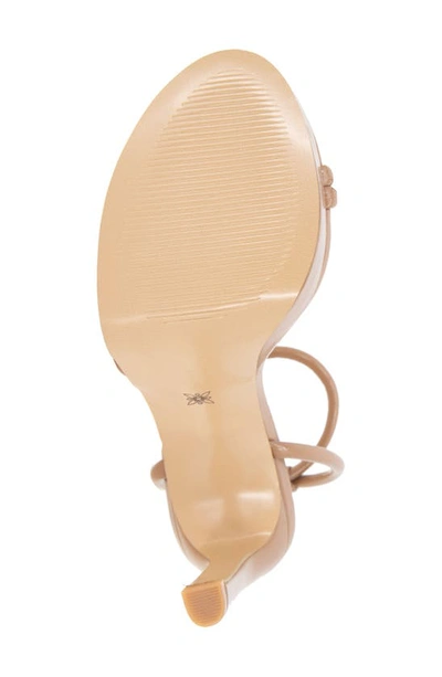 Shop Bcbgeneration Kendi Ankle Strap Platform Sandal In Tan Patent