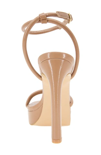 Shop Bcbgeneration Kendi Ankle Strap Platform Sandal In Tan Patent
