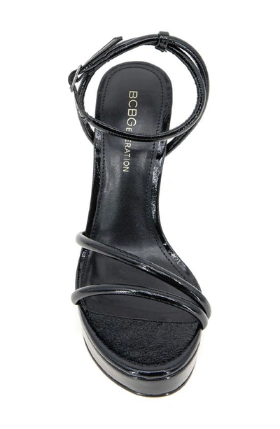 Shop Bcbgeneration Kendi Ankle Strap Platform Sandal In Black Patent
