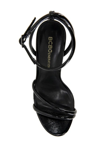 Shop Bcbgeneration Kendi Ankle Strap Platform Sandal In Black Patent