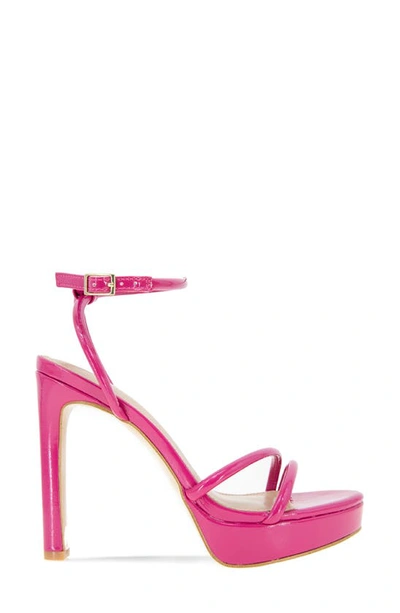 Shop Bcbgeneration Kendi Ankle Strap Platform Sandal In Viva Pink Patent