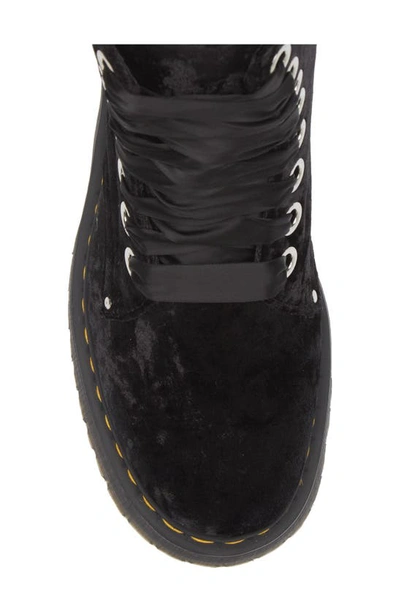 Shop Dr. Martens' Jadon Max Velvet Combat Boot In Black Crushed Velvet
