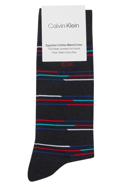 Shop Calvin Klein Stripe Dress Socks In Black