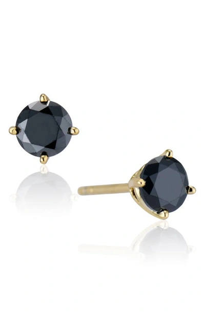 Shop House Of Frosted 14k Gold Plated Black Spinel Stud Earrings