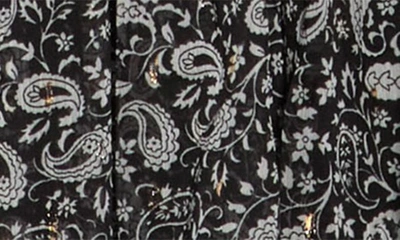 Shop Lovestitch Paisley Smocked Tiered Dress In Black/ Natural