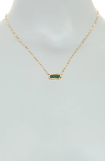 Shop Vince Camuto Malachite Pendant Necklace In Gold/ Green