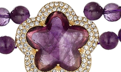 Shop Eye Candy Los Angeles Elizabeth Amethyst Bead Necklace In Purple