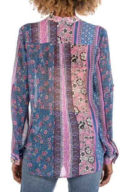 Shop Kut From The Kloth Jasmine Chiffon Button-up Shirt In Vannes Deep Sea