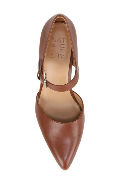 Naturalizer Pixie Womens Faux Leather Pointed Toe D'orsay Heels In Brazil Nut