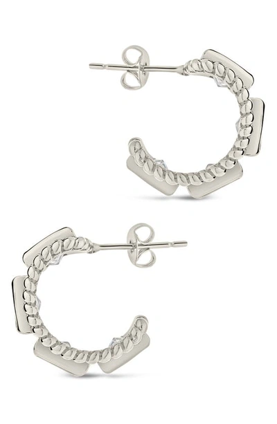 Sterling Forever Cassia Cubic Zirconia Huggie Hoop Earrings In Silver