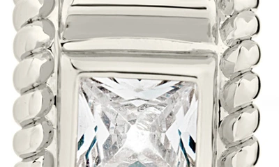 Sterling Forever Cassia Cubic Zirconia Huggie Hoop Earrings In Silver