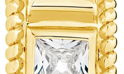 Sterling Forever Nyssa Bezel Cubic Zirconia Station Hoop Earrings In Gold