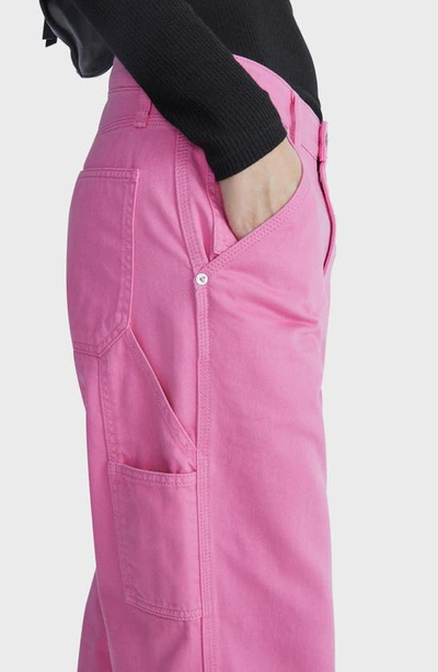 Rag & Bone Sid Carpenter High Rise Wide Leg Jeans In Bright Pink In Bright Pink