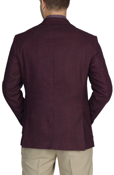 Shop Tailorbyrd Two-tone Textured Twill Sportcoat In Burgundy