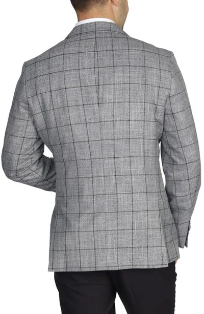 Tailorbyrd Tailored Fit Grey Windowpane Sport Coat In Grey