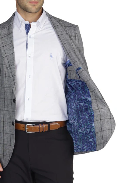 Tailorbyrd Tailored Fit Grey Windowpane Sport Coat In Grey