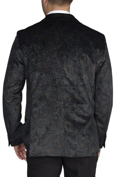 Shop Tailorbyrd Black Velvet Two-tone Metallic Paisley Sport Coat