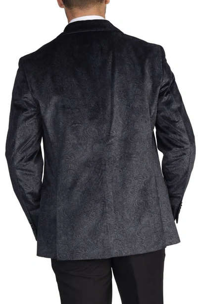 Shop Tailorbyrd Tonal Paisley Velvet Sportcoat In Black