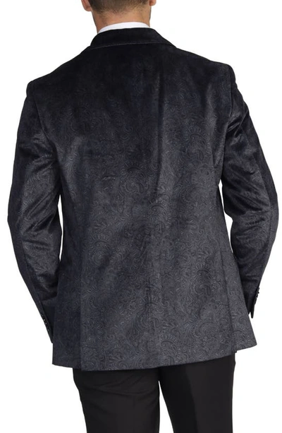 Tailorbyrd Classic Fit Paisley Velvet Sport Coat In Black
