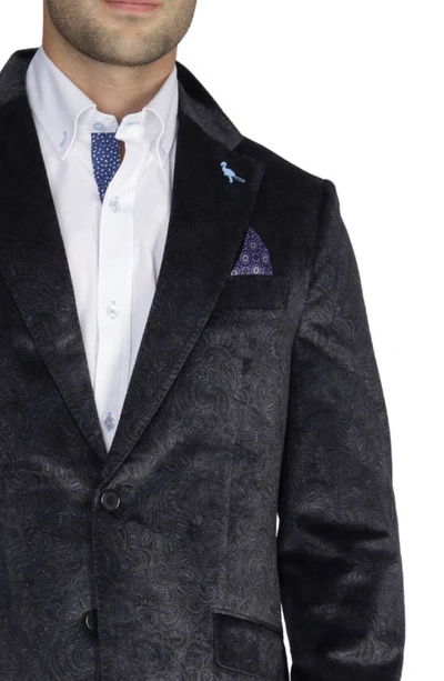 Tailorbyrd Classic Fit Paisley Velvet Sport Coat In Black