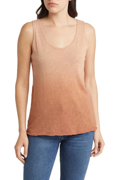Treasure & Bond Ombré Knit Tank In Beige Tuscany- Rust