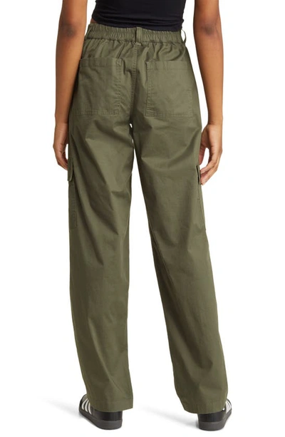 Shop Bp. Mid Rise Cargo Chinos In Olive Sarma