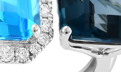 Shop Effy 14k White Gold Blue Topaz, London Blue Topaz & Diamond Ring