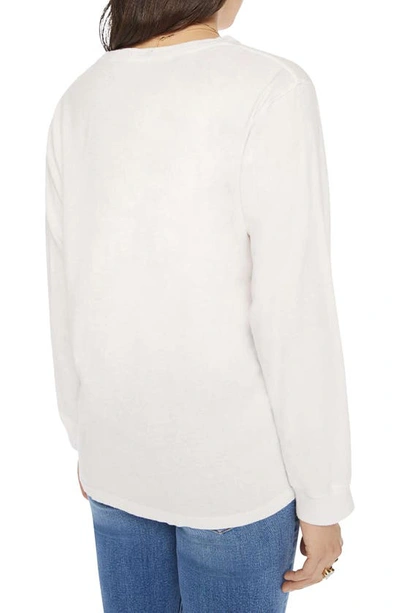 Mother The Long Sleeve Rowdy Cotton T-shirt In Bright White