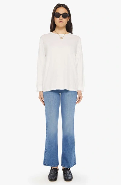 Mother The Long Sleeve Rowdy Cotton T-shirt In Bright White
