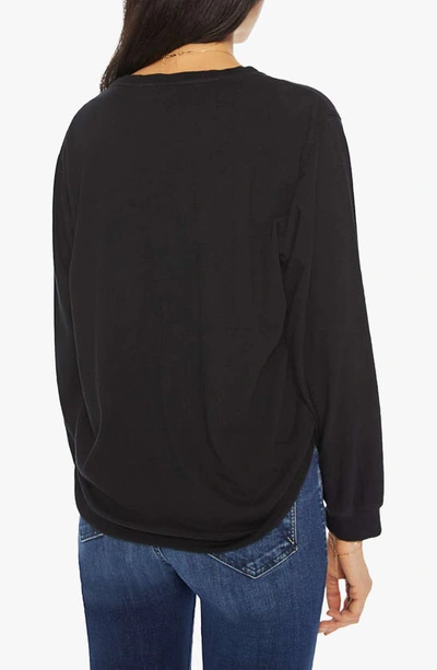 Shop Mother The Long Sleeve Rowdy Cotton T-shirt In Black