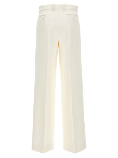 Shop Dolce & Gabbana Double Crepe Flare Pants White
