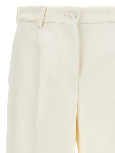 Shop Dolce & Gabbana Double Crepe Flare Pants White