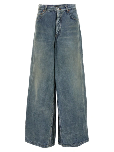 Shop Balenciaga Double Front Pants Jeans Blue