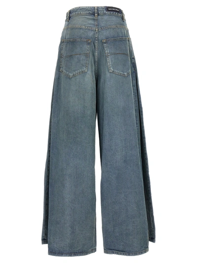 Shop Balenciaga Double Front Pants Jeans Blue
