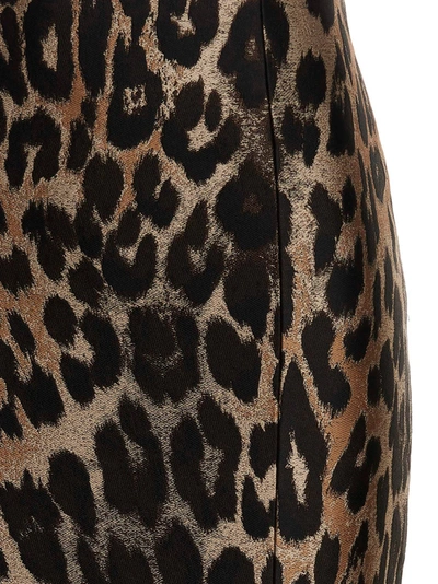 Shop Balmain Leopard Jacquard Skirt Skirts Multicolor