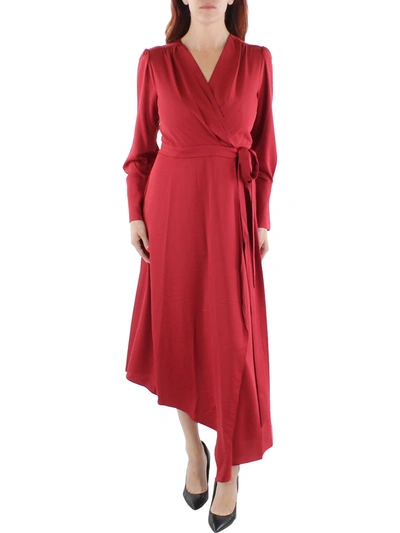 Shop Bcbgmaxazria Womens Fit & Flare Midi Wrap Dress In Multi