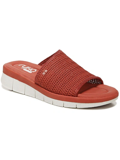 Shop Ryka Ellie Womens Open Toe Slip On Wedge Sandals In Red