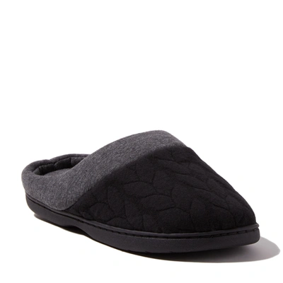 Shop Dearfoams Ez Feet Women's Cable Quilt Jersey Clog Slipper In Black