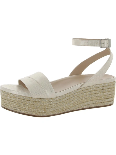 Shop 27 Edit Jamari Womens Leather Ankle Strap Platform Sandals In White