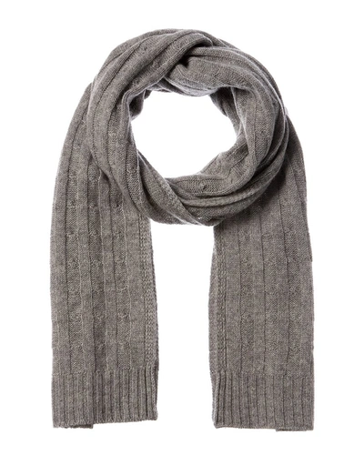 Shop Qi Cashmere Cable Stitch Cashmere Scarf In Grey