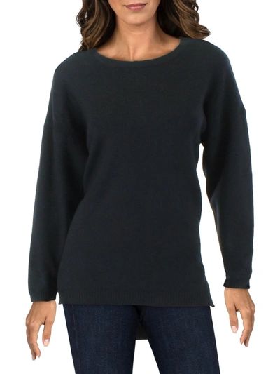 Shop Beulah Juniors Womens Ribbed High Low Crewneck Sweater In Black